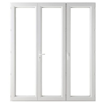 Porte-fenêtre PVC 3 ventaux sans soubassement - Prix pas cher