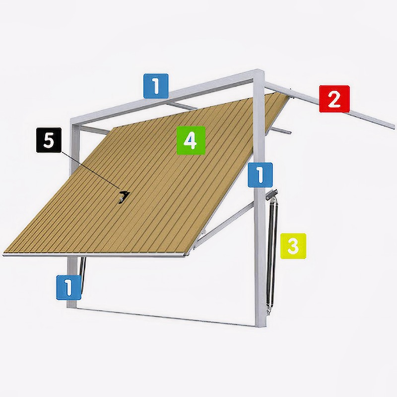 Porte basculante de garage 2720×2230 mm avec porte piétonne intégrée – blanc RAL 9010 – Image 2