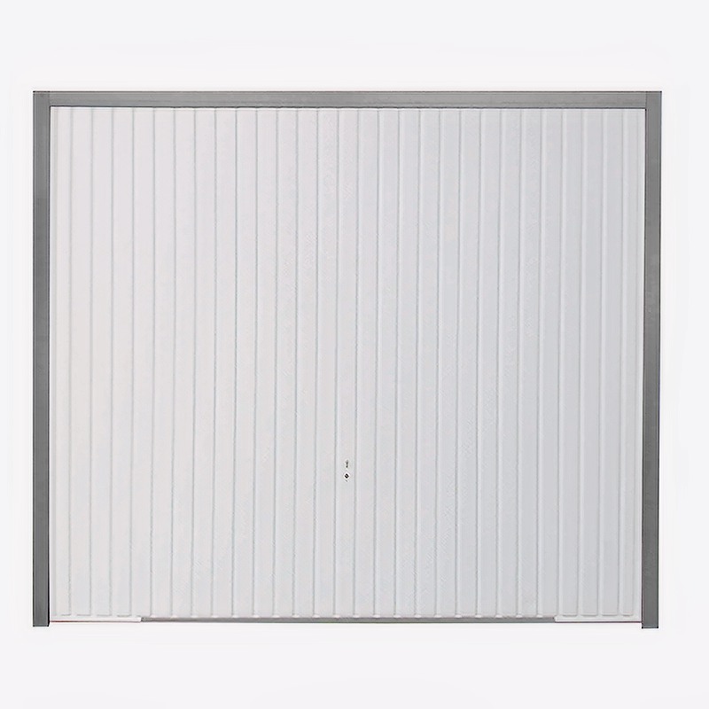 Porte basculante de garage 2720×2230 mm avec porte piétonne intégrée – blanc RAL 9010